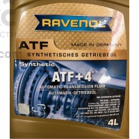 Масло трансмиссионное синтетическое RAVENOL ATF+4 Fluid 4L