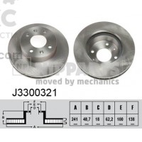 Тормозной диск передний Nipparts NIP J3300321 Hyundai i10 KIA PICANTO