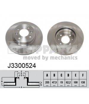 Тормозной диск задний Nipparts NIP J3300524 Hyundai Accent Getz 
