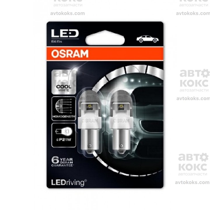 Лампа светодиодная Osram OS 7556 CW-02B LED 12 V P21W Cool White 6000 K 