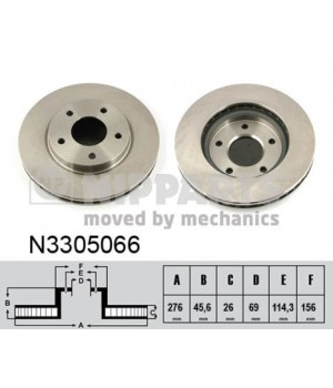 Тормозной диск передний Nipparts NIP N3305066 Mitsubishi Lancer