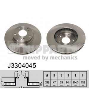 Тормозной диск передний Nipparts NIP J3304045 Honda CR-V Civic