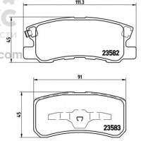 Тормозные колодки задние BREMBO P54031  MITSUBISHI OUTLANDER LANCER ASX PAJERO