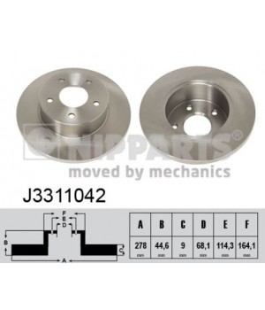 Тормозной диск задний Nipparts NIP J3311042 Nissan Maxima