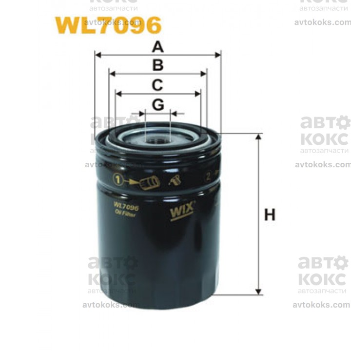 Фильтр масляный WIX WL7096 Toyota Hiace Hilux Land Cruiser