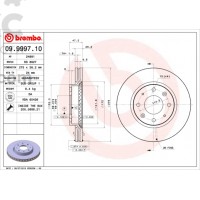 Brembo 09.9997.10 Тормозной диск передний KIA Cerato 1.5-2.0
