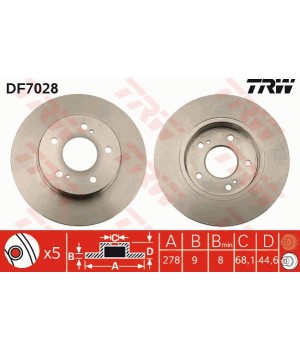 Тормозной диск задний TRW DF7028 Nissan Maxima