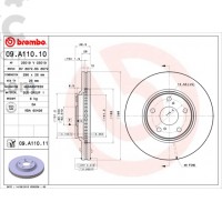 Тормозной диск передний Brembo BM 09.A110.10 Toyota Camry 2.4 3.0