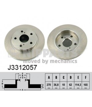 Тормозной диск задний Nipparts NIP J3312057 Toyota Auris Avensis Corolla 