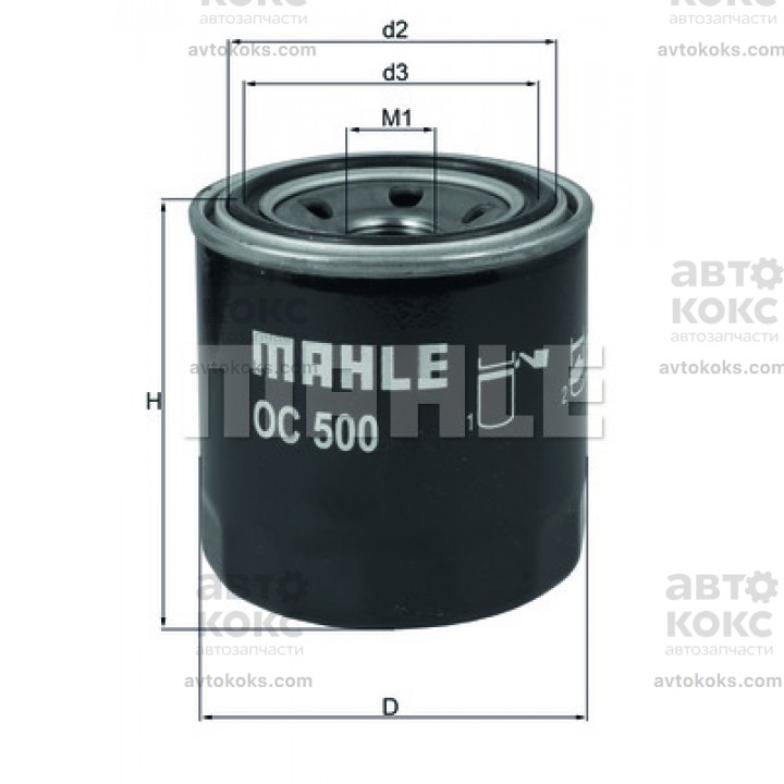 Фильтр масляный Mahle MH OC500 KIA Ceed Rio Hyundai I30 ix35