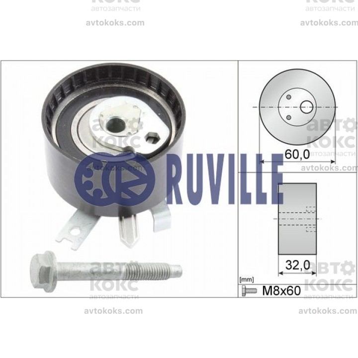 Натяжной ролик Ruville RU 55581 Nissan Note Micra Qashqai Tida Juke