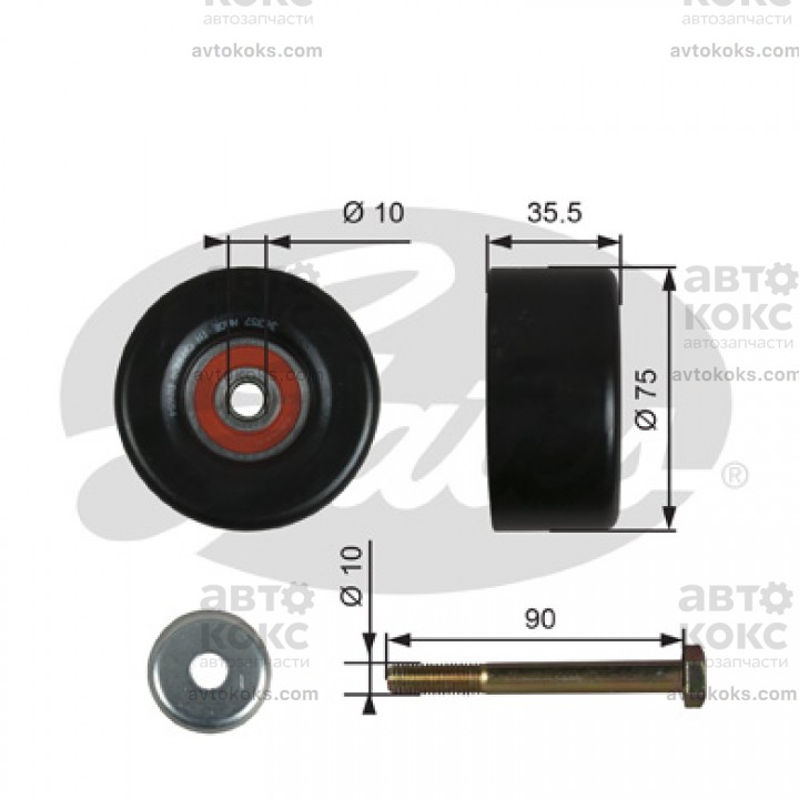 Направляющий ролик Gates GT T36357 Nissan Murano Teana