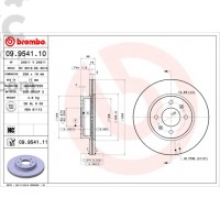 Brembo 09.9541.10 передний тормозной диск Hyundai Getz 1.1-1.6