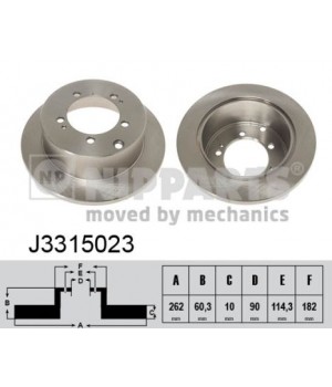 Тормозной диск задний Nipparts NIP J3315023 Mitsubishi Outlander Lancer