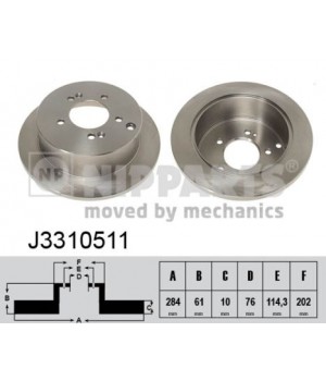 Тормозной диск задний Nipparts NIP J3310511 KIA Sportage Hyundai Tucson