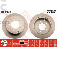 TRW DF4973 Тормозной диск задний Mitsubishi Lancer VIII 1.5-2.0D 03.07-