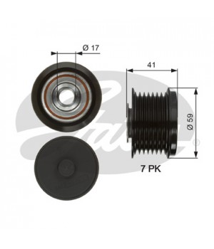 Обгонная муфта генератора Gates GT OAP7078 Toyota Avalon Camry Highlander Land Cruiser Prado 
