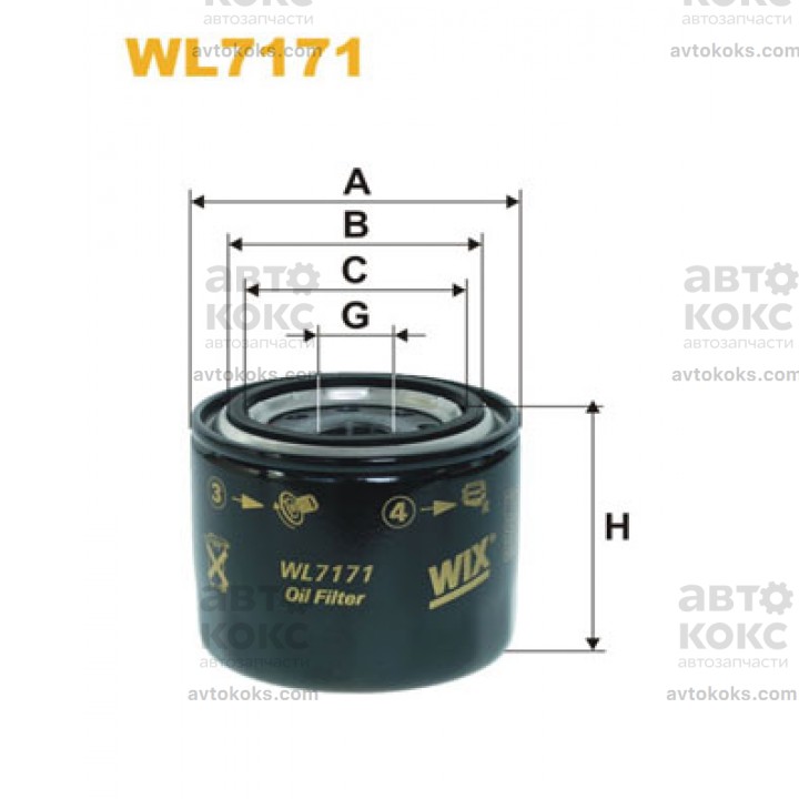 WIX WL7171 Фильтр масляный Mitsubishi KIA Hyundai