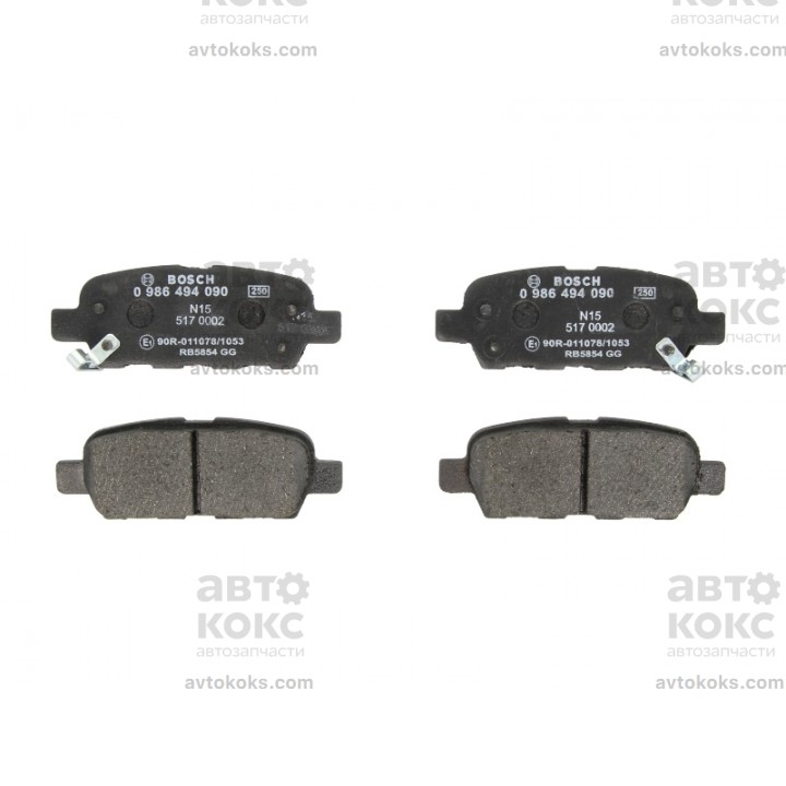 Тормозные колодки задние BOSCH 0 986 494 090 Nissan Qashqai Juke X-Trail Tida