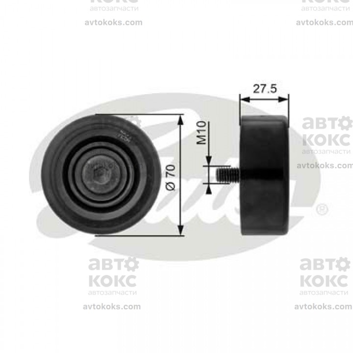 Gates T36206 Направляющий ролик Hyundai Accent Elantra Getz Grandeur Santa Fe Sonata Tucson KIA Carens Cerato