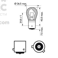 Автолампа PHILIPS PS 12496 SV B2