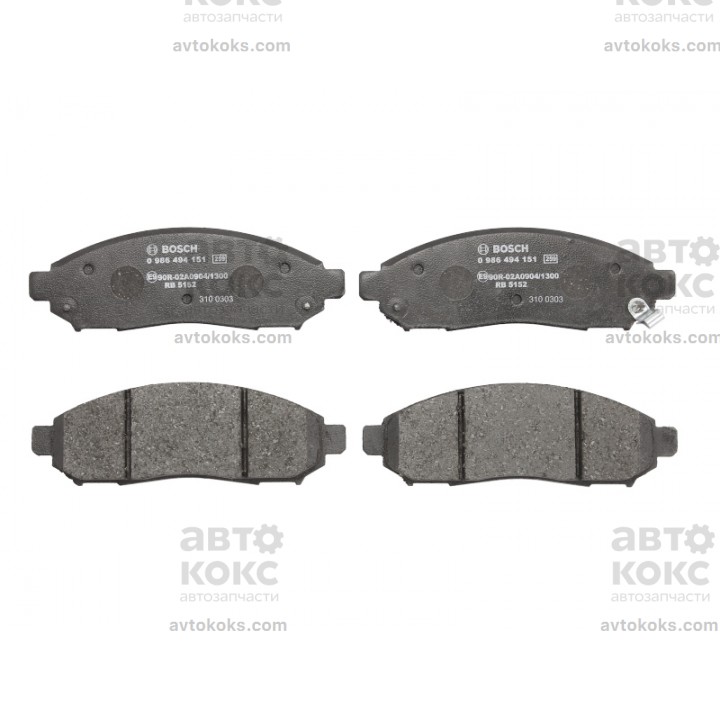 Тормозные колодки передние BOSCH 0 986 494 151 Nissan Pathfinder Navara