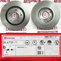  Brembo 09.A738.11 Тормозной диск передний Mitsubishi Outlander Lancer 2.0-2.4 03-