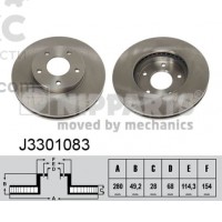 Тормозной диск передний Nipparts NIP J3301083 Nissan Maxima Almera Primera X-Trail