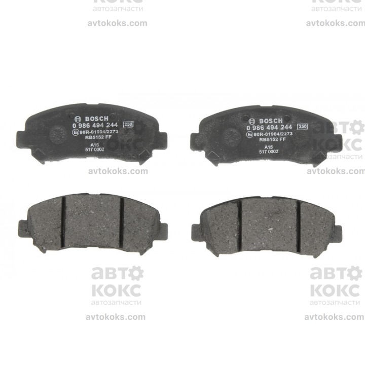 Тормозные колодки передние BOSCH 0 986 494 244 Nissan Qashqai X-Trail