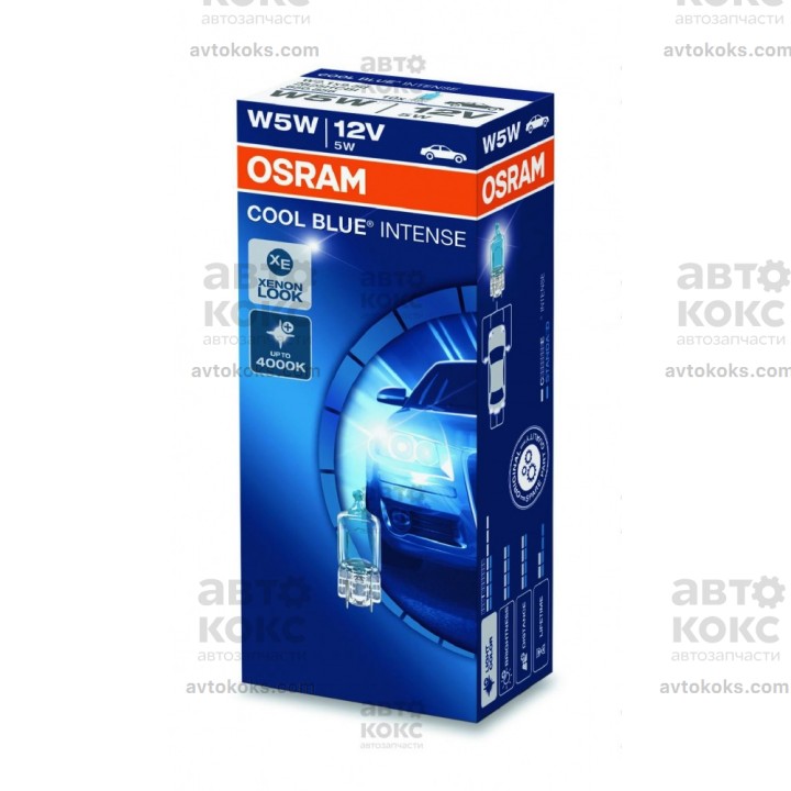 Лампа галогенная Osram OS 2825 HCBI COOL BLUE Intense W5W 12V W2.1X9.5D