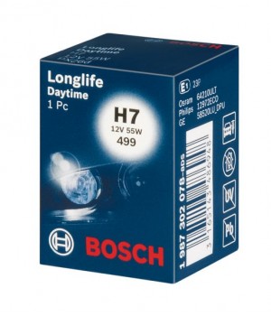 Лампа Bosch 1 987 302 078 H7 12V 55W PX26d Longlife Daytime Plus 10